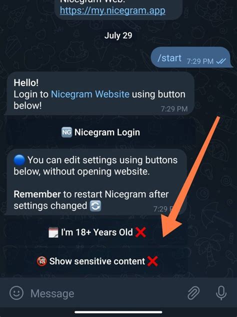 telegram not displaying messages.